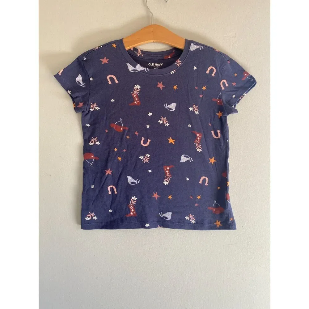 NWT Softest Tee Old Navy Cowgirl Print T Shirt Small